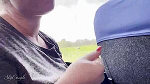 Milf risks it all with a sneaky blowjob on a bus, unseen?