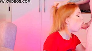 Redhead Amateur With Big Natural Tits Receives Great Facial