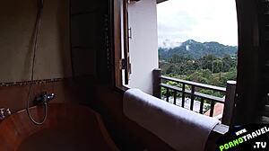 My sexy girlfriend is sucking that big white cock eagerly