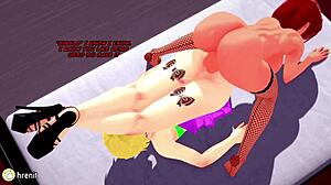 trap girlfriend rides huge cock in wild hentai creampie.