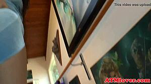 babe gets asshole drilled with dildo