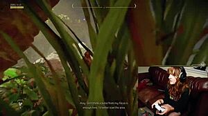 the gamer slut forgets her cam is on while using dildo