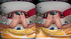 Sexy Colombian babe fucks her ass with toy in VR