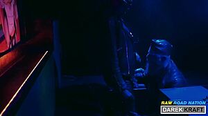 watch these german leather guys go rough in a bareback threesome