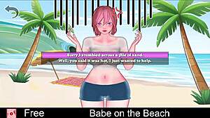 Detailed Scene Of Babe Relaxing On The Beach In Anime Game