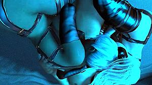 男人勺子位两个变性人，口交