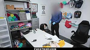 Sly Thief Blackmailed by Officer for Garage Encounter