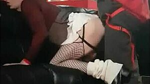 Crossdresser Explores Intense Ass-to-Mouth Action