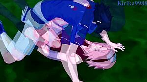 Sakura and naruko fuck sasuke.