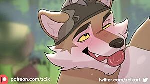 furry character takes monster cock in anal sex animation