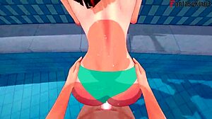 Anzu Mazaki's Passionate Pool Fucking In Bikini