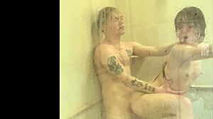 Megan Marx tries wild shower sex positions