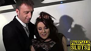 big tits brunette samantha bentley deepthroats massive cock in bondage play.