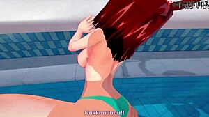 Anzu Mazaki's Passionate Pool Fucking In Bikini