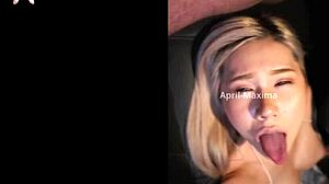 April-Maxima Screwed Hard in Car, Dumped with Facial on Street!