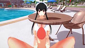 Want to watch yor forger in bikini pool sex?