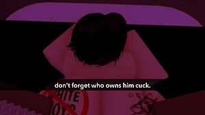 哇，这个同性恋出轨Roblox荡妇在3D动漫合集中戴绿帽你！😈🍆