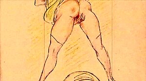 Vintage erotic illustration from anime hentai cartoon