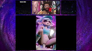 Marie and callie take turns riding a creamy cock in hentai game