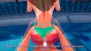 Anzu Mazaki's Passionate Pool Fucking In Bikini