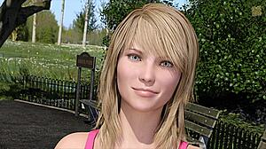 Man, training with sexy blonde Katia, can’t stop staring at her huge boobs!