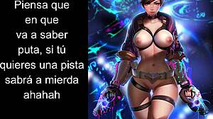 i'm tracer from overwatch giving femdom joi with dildo.