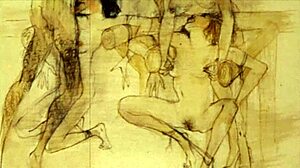 Vintage hentai illustration with erotic anime cartoon scenes 😏