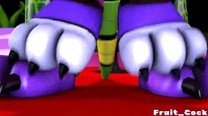 She says, Watch me take that FNAF-inspired cock deep in my gay adventure with fruit-themed fun.