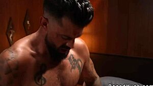 big dick gay truckers pound anal bareback in a gritty motel room.