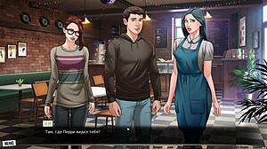 Teen slut dominates in red string gameplay part