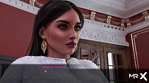 She shows her big tits to her new friend in this 3D hentai game