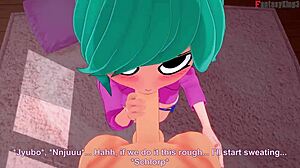 Ramona Flowers gives Scott Pilgrim a blowjob in full POV fantasy scene.