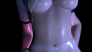 asian beauty bends over for big cock ride in 3d