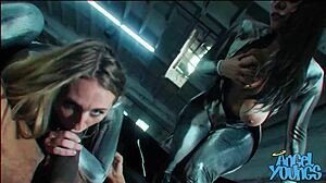Cyber Truck Threesome with Angel Youngs and Violet Myers