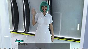 Stranded in space, meeting robot paige in anime game.