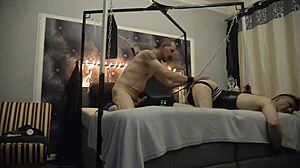 Gay bareback slingfuck with monster cock in Berlin