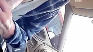 Dialogic Morning blowjob for my buddy in the car, sloppy cum in mouth!