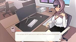 My boss teases me with her massive tits in this tsundere milf hentai game?