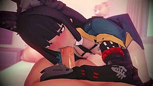 hoshimi miyabi 用怪物鸡巴口交和阴部在糖粉中服务