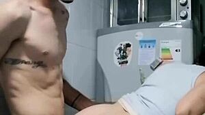 Passionate amateur sex heats up in the kitchen with young Latina