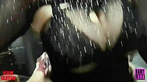 Busty Latina Fucks Sugar Daddy on Balcony