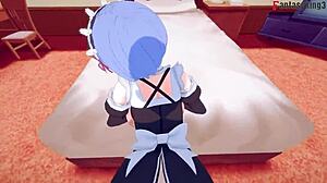 Rem's Intense Fucking with Big Boobs Maid in Re Zero POV