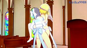 ryona和yumi狂野futanari动漫激战