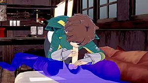 hey, did kazuma just get a blowjob with cum in his mouth in this konosuba yaoi game?