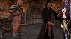 Damn! Busty Elf Girls Dildoing in Cosplay Orgy!