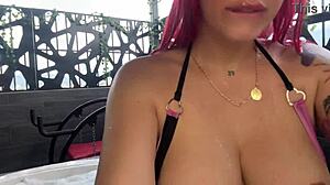 andrea pardo plays with big tits and masturbates to pass math, oof!