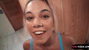 Caught in gym locker room for sneaky deepthroat action.