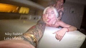 Hot teen lesbians bathing together