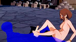 My Hero Academia hentai with Uraraka's footjob and creampie action