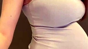 my favorite pregnant stepmom showing off her milky tits at home